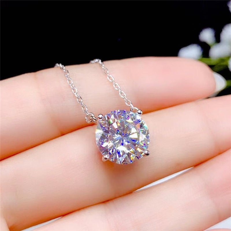 5 Carat Moissanite Pendant Necklace, VVS1 925 Silver Sparkle Pendant – view 2