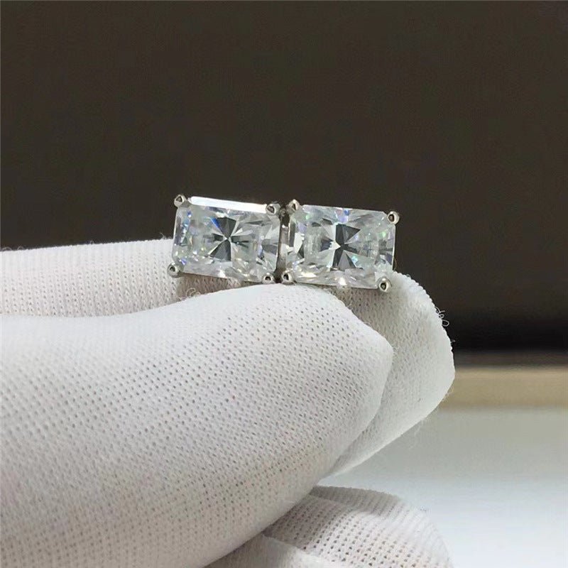 Sparkling Stud Earrings for Women - Radiant, Halo, Bow, Emerald-Cut & Triangle Minimal Earrings – view 2