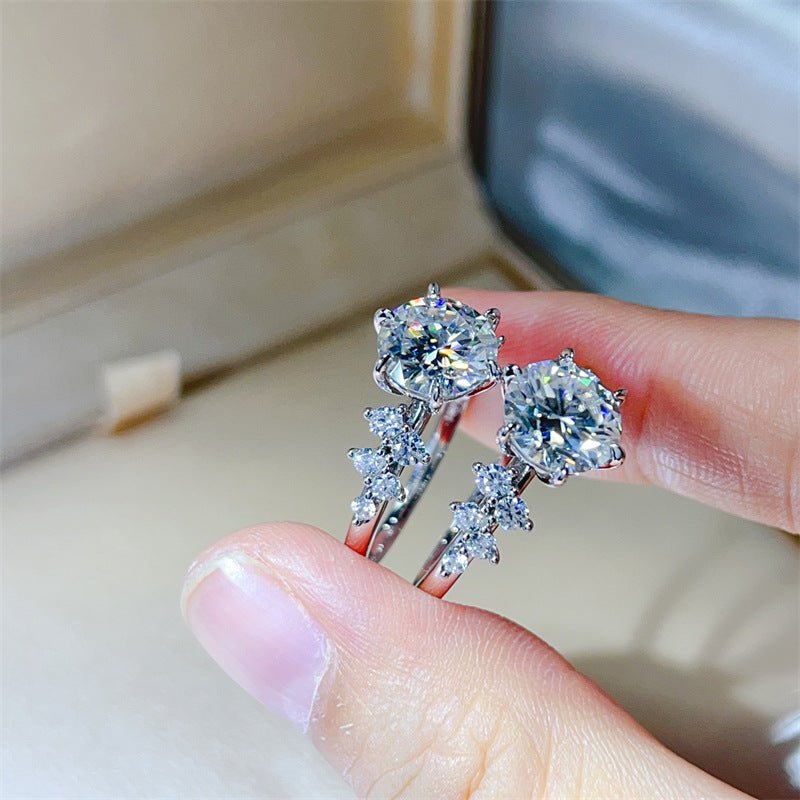 Moissanite Geometric Ring for Women, Elegant Engagement Ring Style, Square-Inspired Dress Ring – view 2