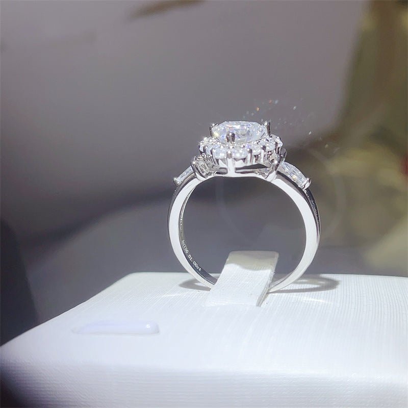1 Carat Heart Cut Moissanite Halo Ring for Women – Geometric Engagement, Promise or Wedding Ring – view 2