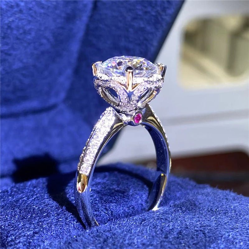 VVS Moissanite Crown Halo Ring for Women, Adjustable Engagement Ring – view 2