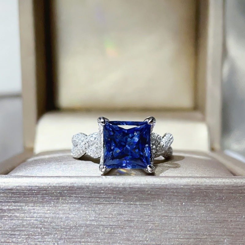 5 Carat Princess Cut Moissanite Ring for Women, Geometric Square Engagement Ring – view 2