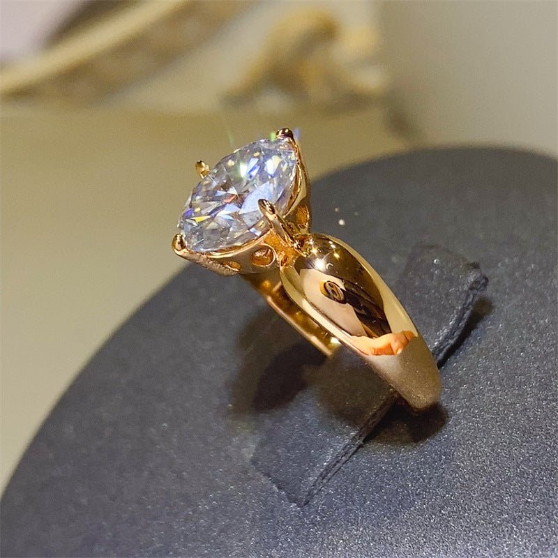 2 Carat Moissanite Ring for Women, Oval Solitaire Engagement Ring in Rose Gold Tone, Vintage-Inspired Promise Ring – view 2