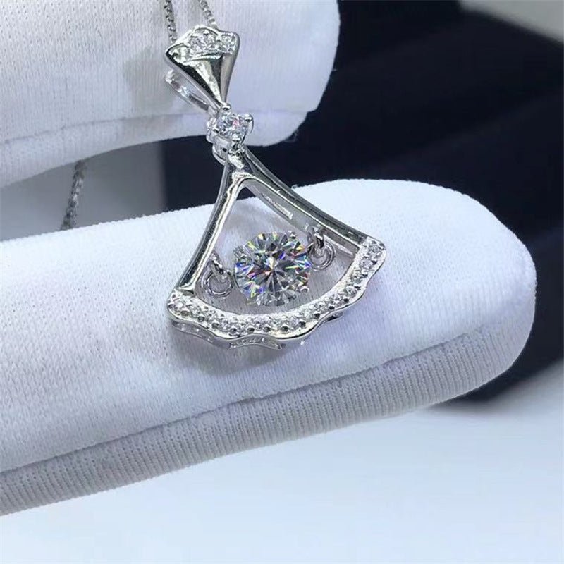 Moissanite Fan Pendant Necklace – image 2