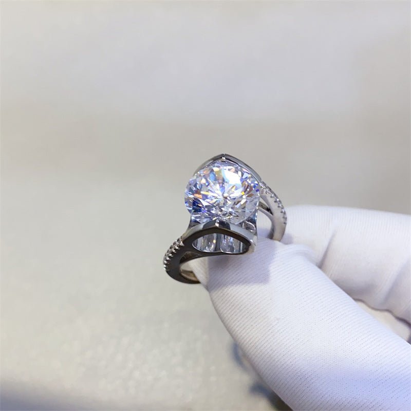 5 Carat VVS Moissanite Ring for Women, Cushion Cut Engagement Ring with Pavé Band – view 2