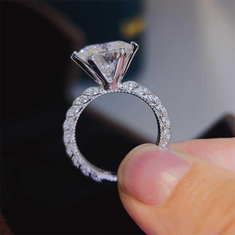 5 Carat Moissanite Ring for Women, Round Solitaire Six-Prong Engagement Ring – view 2