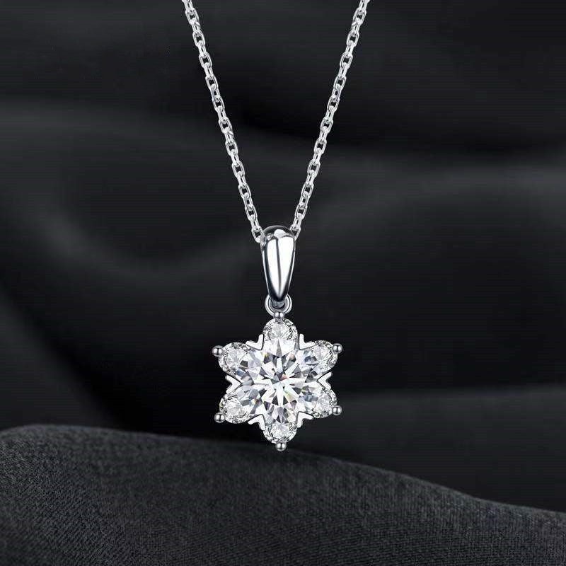 Snowflake Moissanite Pendant Necklace, D Color VVS1, 0.5-2 ct – view 2