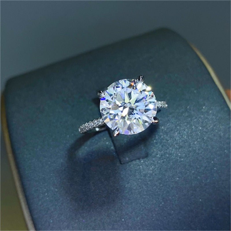 5 Carat Moissanite Ring for Women, D Color Hidden Halo Engagement Ring – view 3