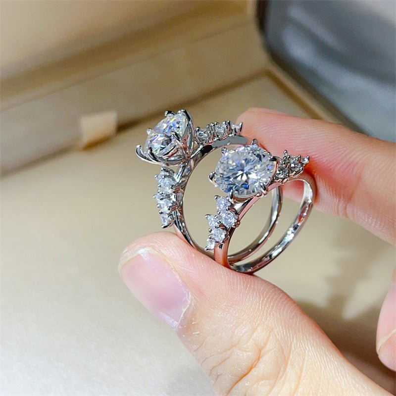 Moissanite Geometric Ring for Women, Elegant Engagement Ring Style, Square-Inspired Dress Ring – view 3