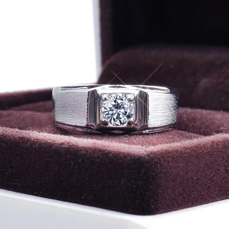 Men's 1 Carat Square-Set Moissanite Ring – image 3