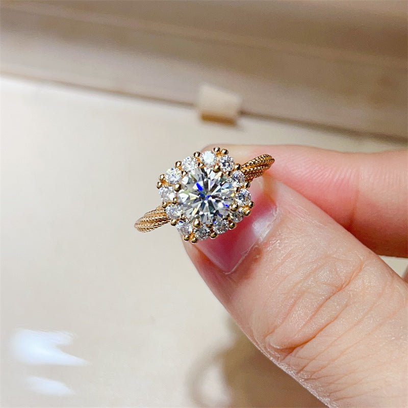 Moissanite Ring for Women, Classic Halo and Solitaire Style Promise Engagement Ring, Multiple Designs – view 3