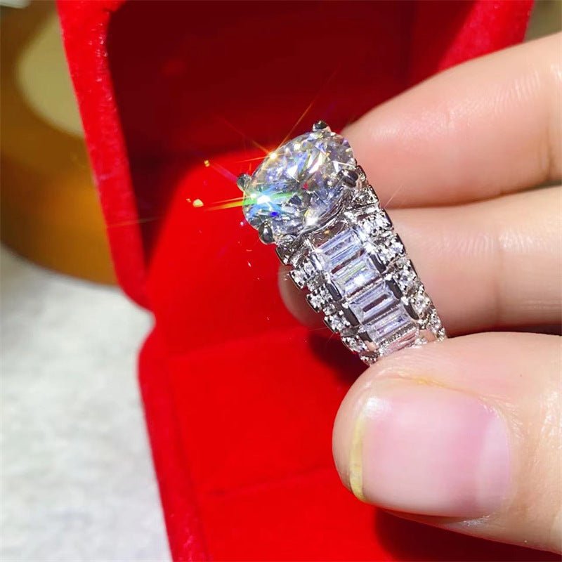 5 Carat Moissanite Ring for Women, Round Cut Flower-Inspired Engagement Ring, Sizes 8-22 – view 3