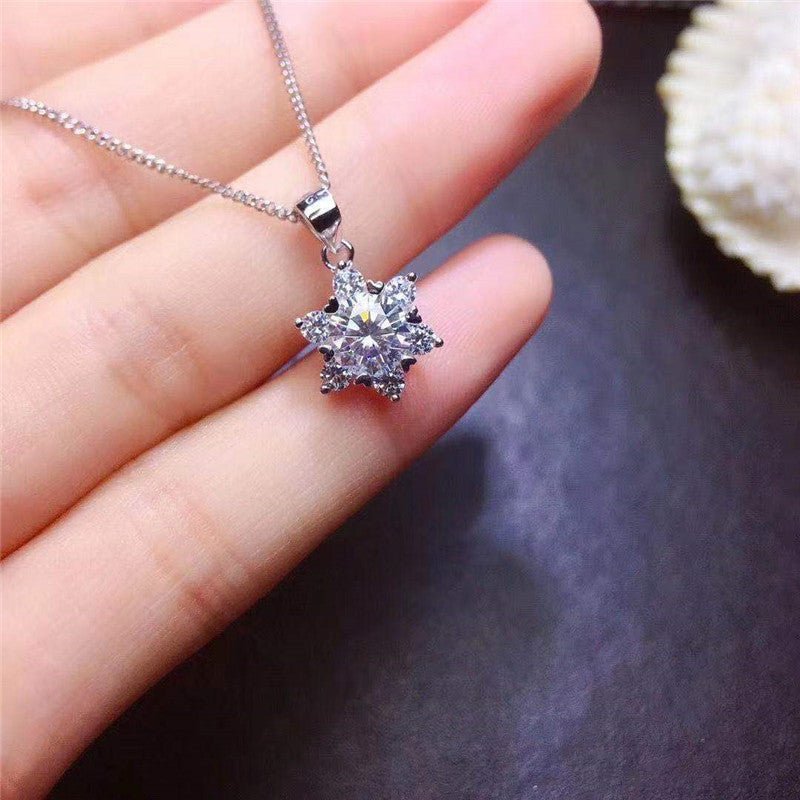 Snowflake Moissanite Pendant Necklace, D Color VVS1, 0.5-2 ct – view 3