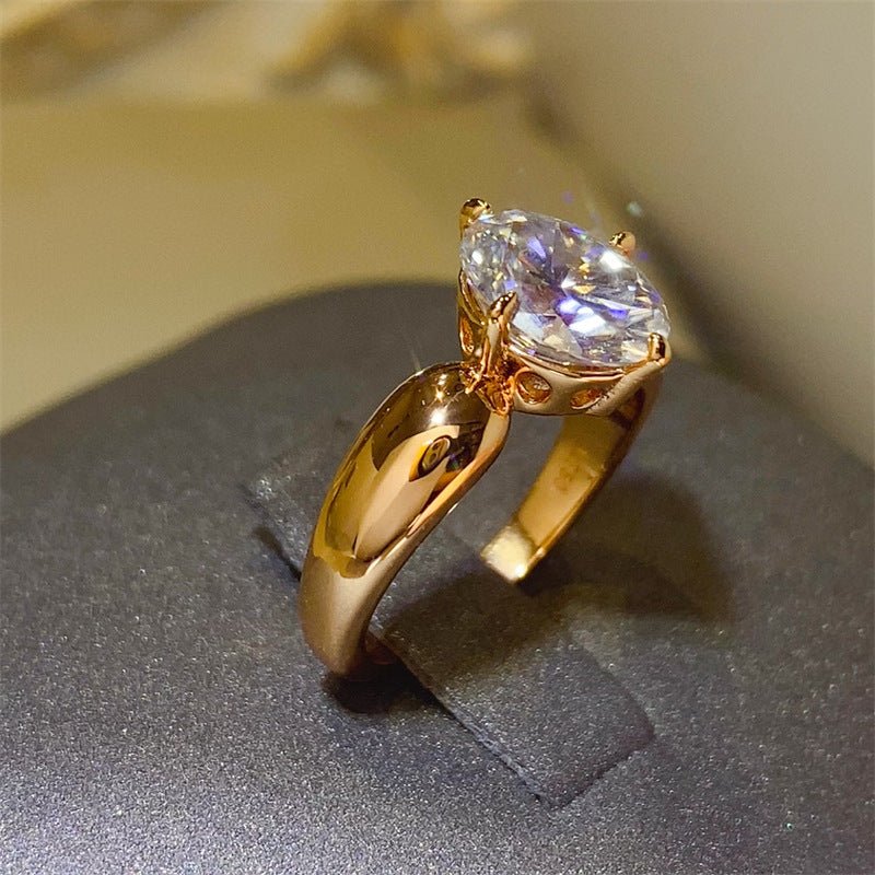 2 Carat Moissanite Ring for Women, Oval Solitaire Engagement Ring in Rose Gold Tone, Vintage-Inspired Promise Ring – view 3