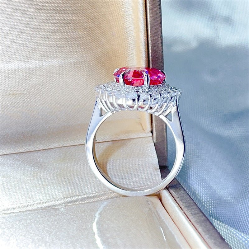 Pink Heart 5 Carat Moissanite Halo Ring for Women – view 3