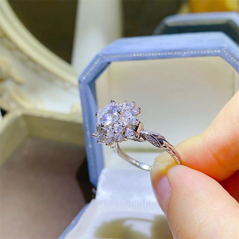 AU750 White Gold Heart-Shaped Moissanite Ring for Women, Sizes 8-18 – view 3