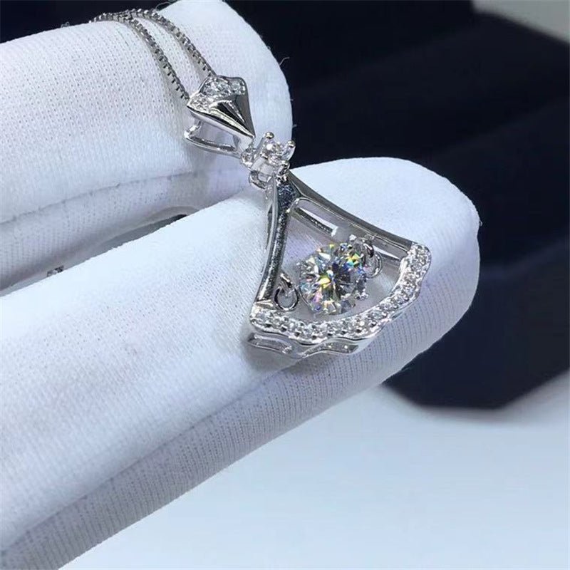 Moissanite Fan Pendant Necklace – image 3