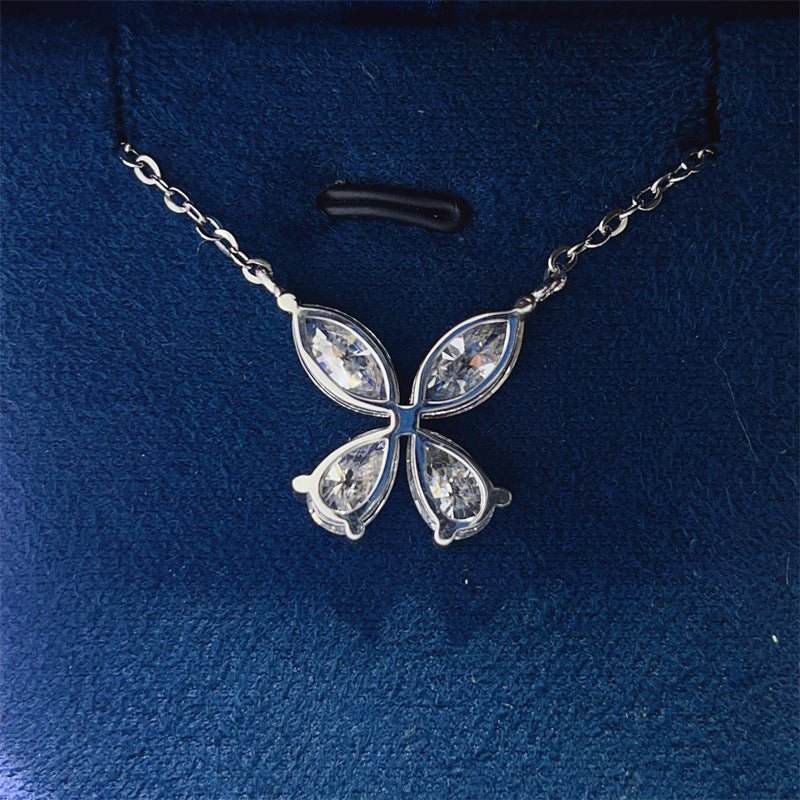 4 Carat Four Leaf Clover Moissanite Necklace in 925 Silver Pendant Chain – view 3