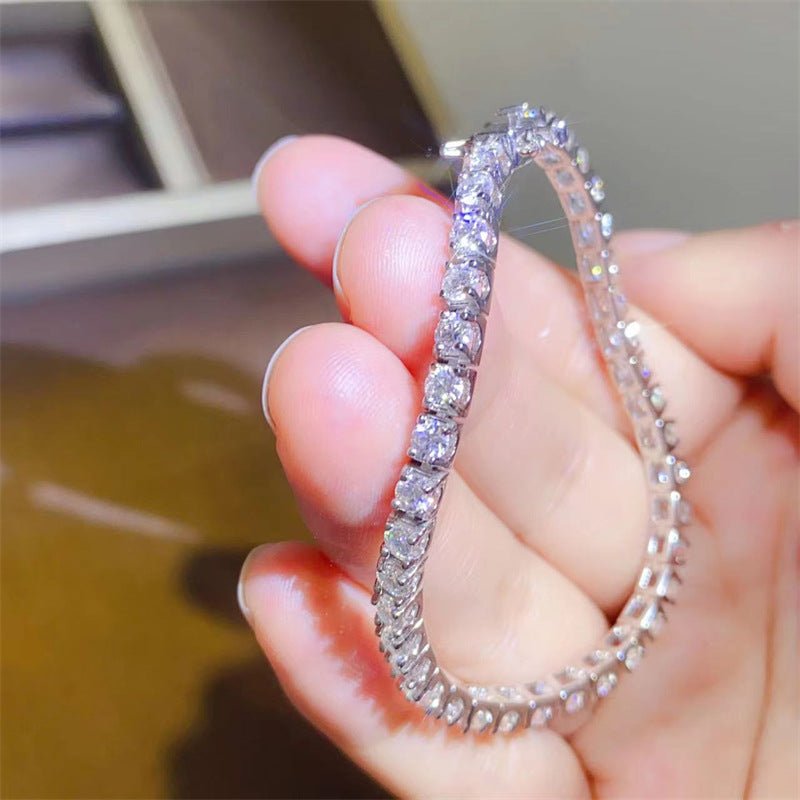 VVS1 Moissanite Tennis Bracelet for Women, Full Stone 3mm Bracelet 15-19cm – view 3