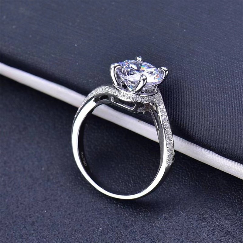 3 Carat Moissanite Ring for Women, Twisted Band Solitaire Style, Floral-Inspired Ring – view 3