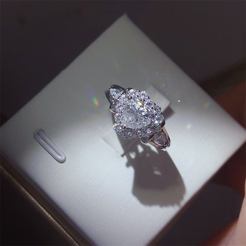 1 Carat Heart Cut Moissanite Halo Ring for Women – Geometric Engagement, Promise or Wedding Ring – view 3