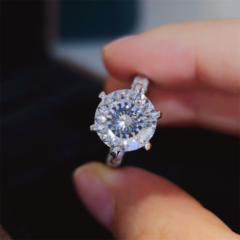 5 Carat Moissanite Ring for Women, Round Solitaire Six-Prong Engagement Ring – view 3