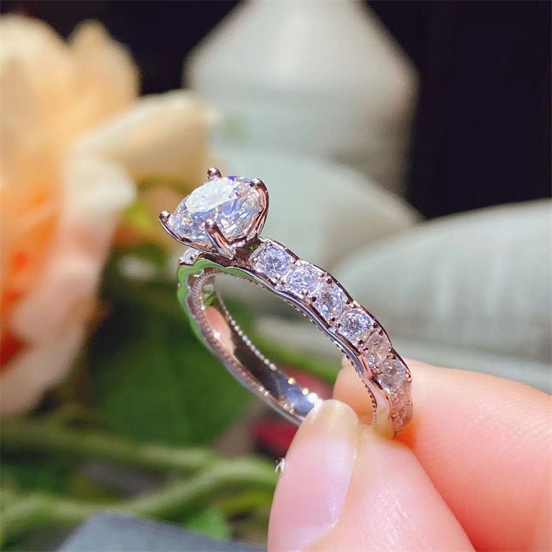 VVS Moissanite Solitaire Ring, 4-Prong Floral Lace Engagement Ring, Women’s Promise Ring – view 3