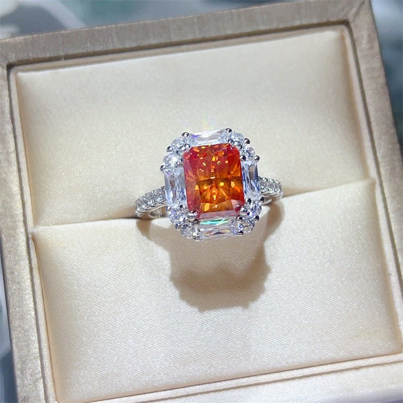 3 Carat Yellow Radiant Cut Moissanite Halo Ring for Women – view 3