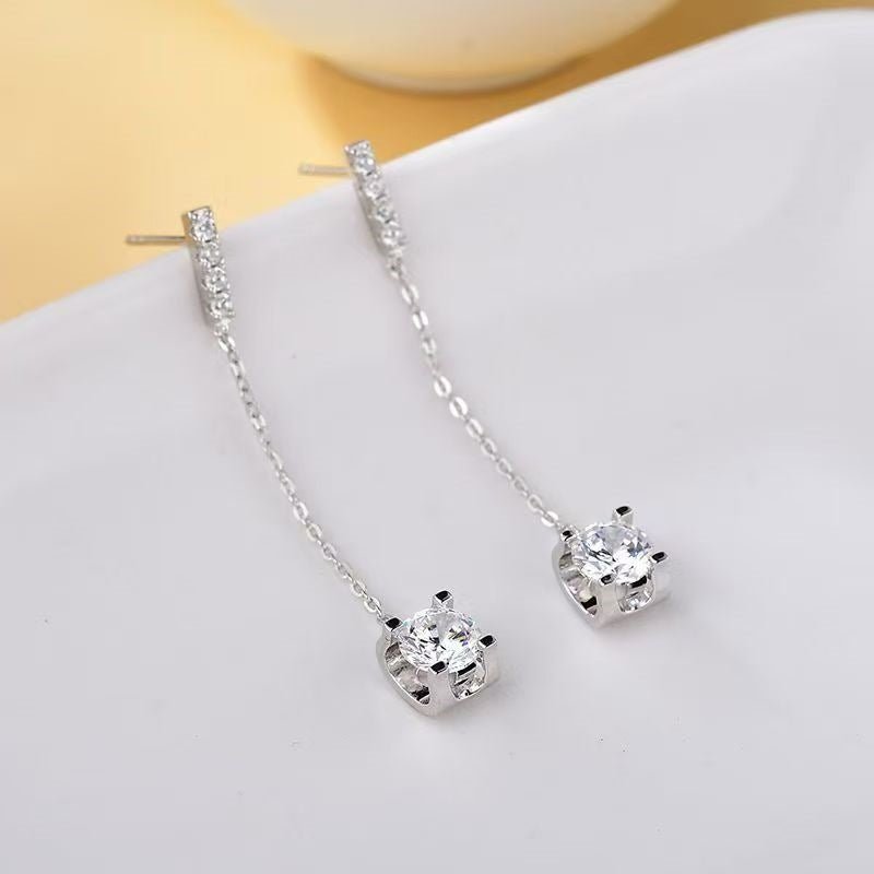 Moissanite Snowflake Drop Earrings – image 3