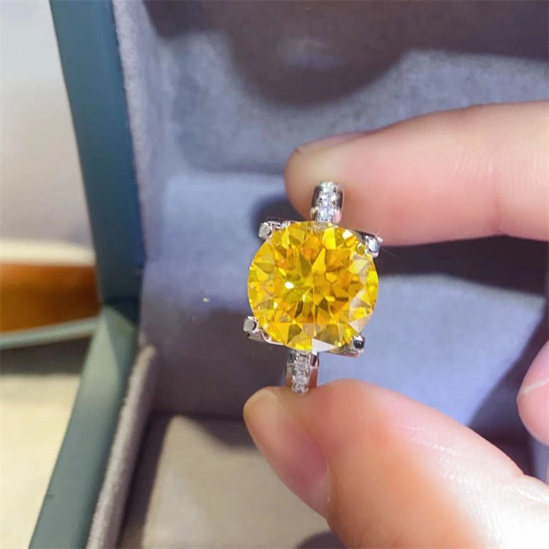 Yellow Moissanite Ring, 5 Carat Women's Statement Ring, Sizes 9-19 – view 3