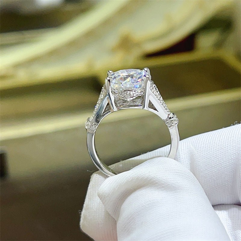 3 Carat Moissanite Ring for Women, Lace-Inspired Halo Engagement Ring – view 3