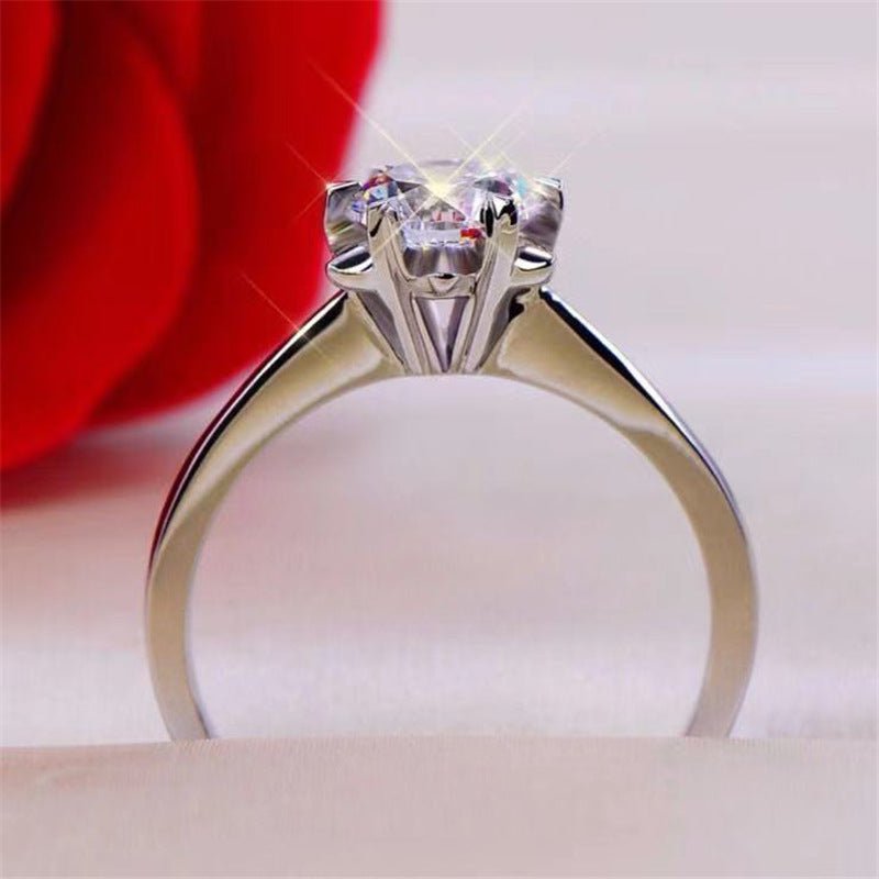 Moissanite Snowflake Flower Ring for Women, PT950 Engagement Ring, Promise Ring, Wedding Ring, Adjustable and Size Options – view 2