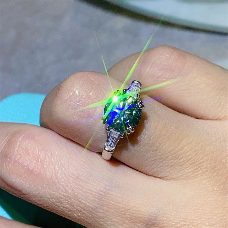 Mint Green 2 Carat Moissanite Statement Ring for Women, Size 8-20 – view 3
