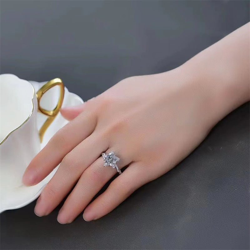 3 Carat Moissanite Floral Ring for Women, Twisted Band, Sizes 9-19 – view 3