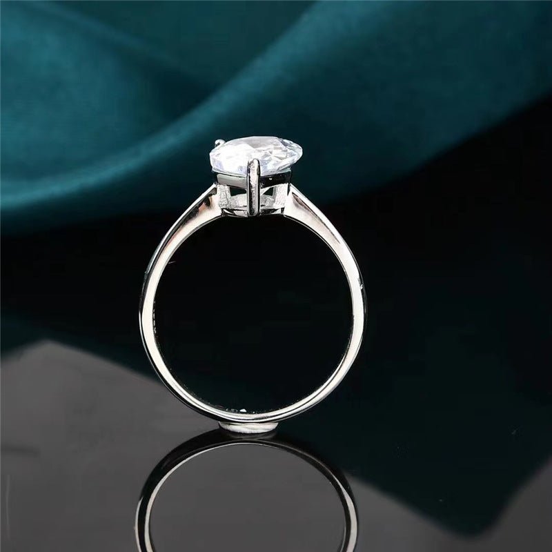 Pear Cut Moissanite Solitaire Ring for Women, Teardrop Engagement Style Ring – view 3