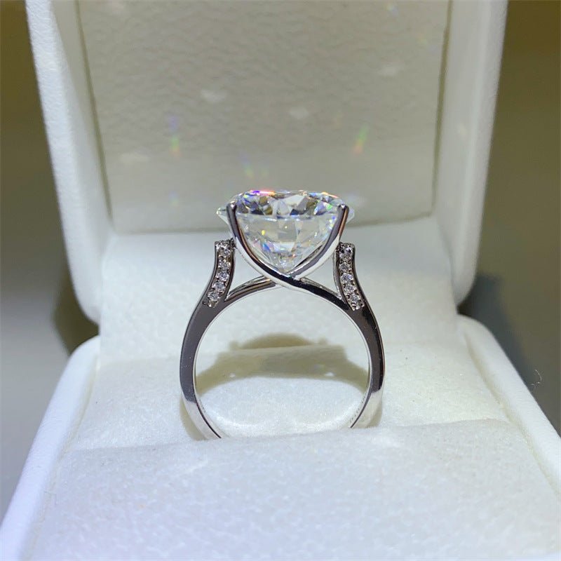 VVS1 Moissanite Solitaire Ring for Women, Round Cut Engagement Ring, 1 to 10 Carat Statement Promise Ring – view 3