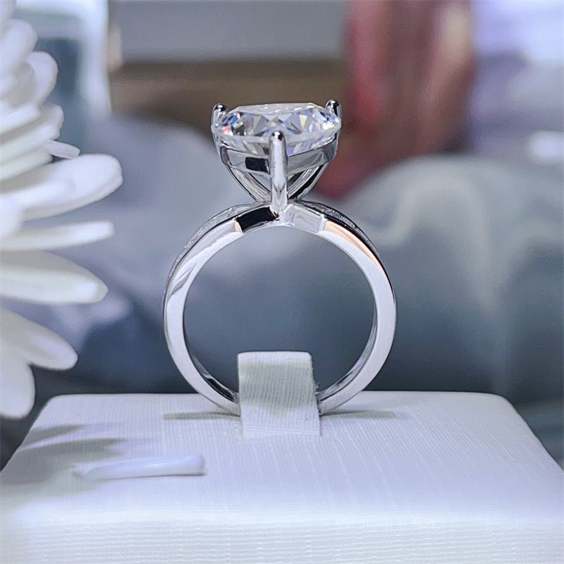 Heart Cut Moissanite Ring for Women, Halo-Style Engagement Ring, 1 Carat 2 Carat 3 Carat 5 Carat Promise Ring – view 3