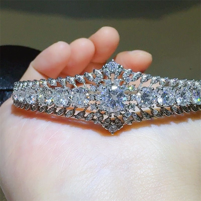 6 Carat Floral Moissanite Tennis Bracelet – image 3