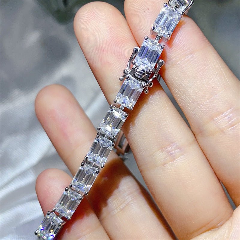 Emerald-Cut Moissanite Tennis Bracelet – image 3