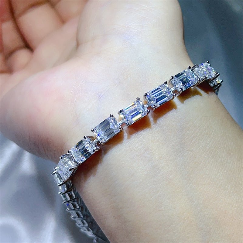 Emerald-Cut Moissanite Tennis Bracelet – image 4