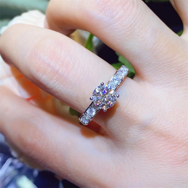VVS Moissanite Solitaire Ring, 4-Prong Floral Lace Engagement Ring, Women’s Promise Ring – view 4