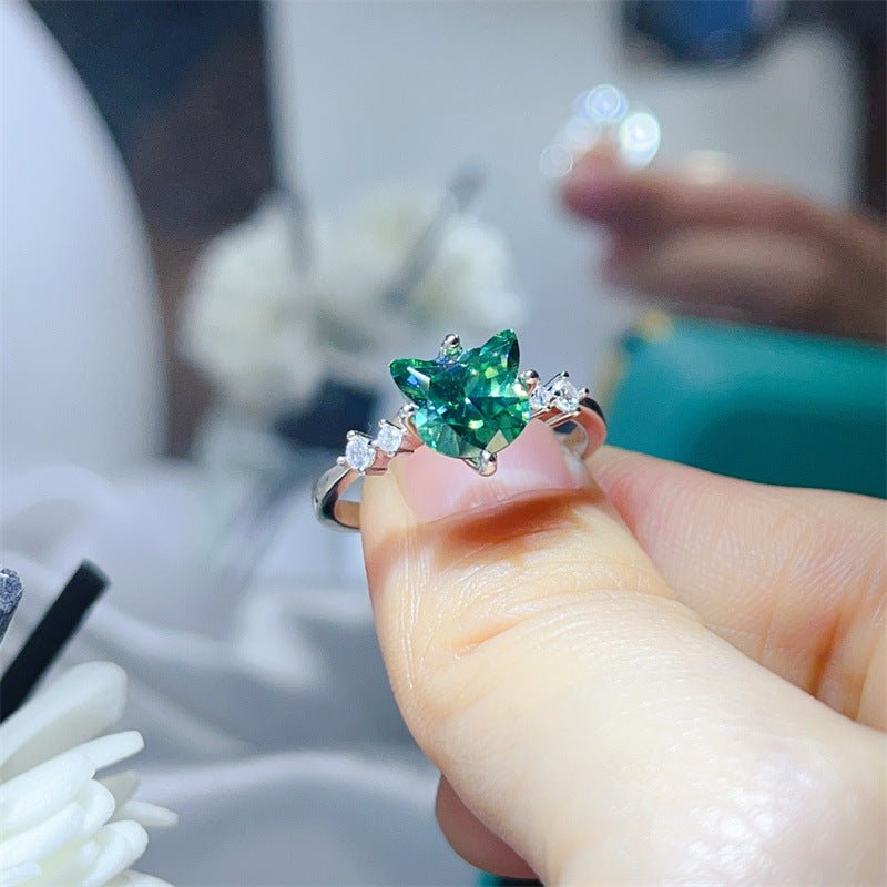 Cat Head 2 Carat Moissanite Ring in S925, Geometric Four-Prong Promise Engagement Ring for Women – view 4