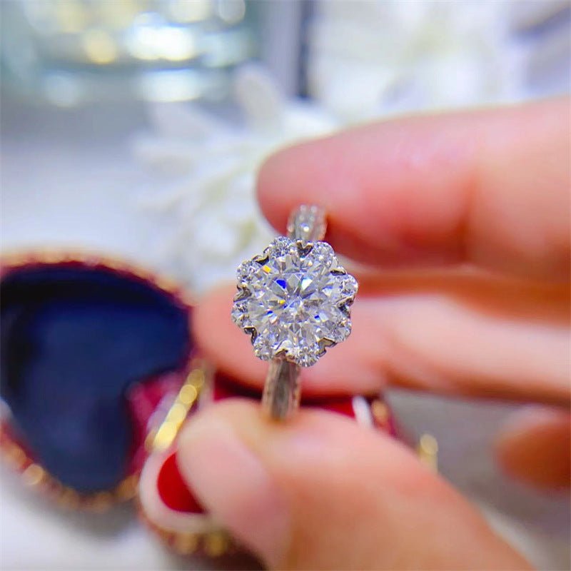 1 Carat Moissanite Ring for Women, U-Shaped Pave Engagement Ring, Size 9-20 – view 4