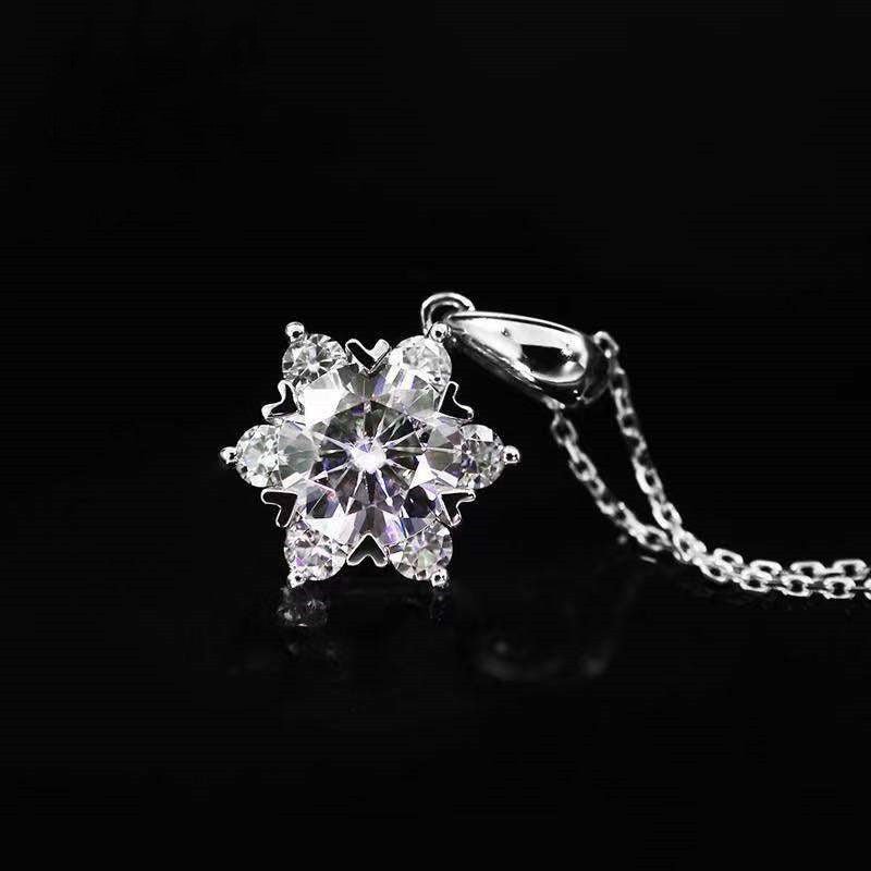 Snowflake Moissanite Pendant Necklace, D Color VVS1, 0.5-2 ct – view 4