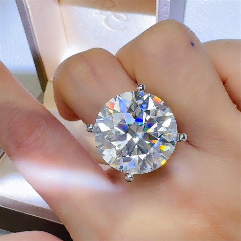 Round Moissanite Ring for Women, Six-Prong Solitaire Engagement Ring Style, Oversized Statement Promise Ring – view 4