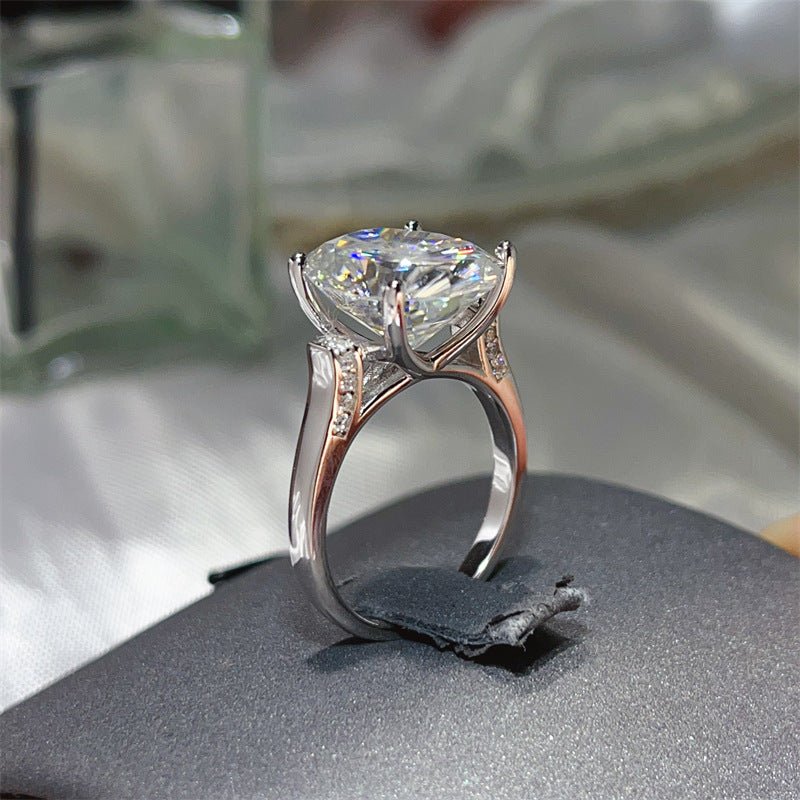 Oval Moissanite Ring for Women, 3 Carat Lace-Style Engagement Ring with Side Accent Stones – view 4