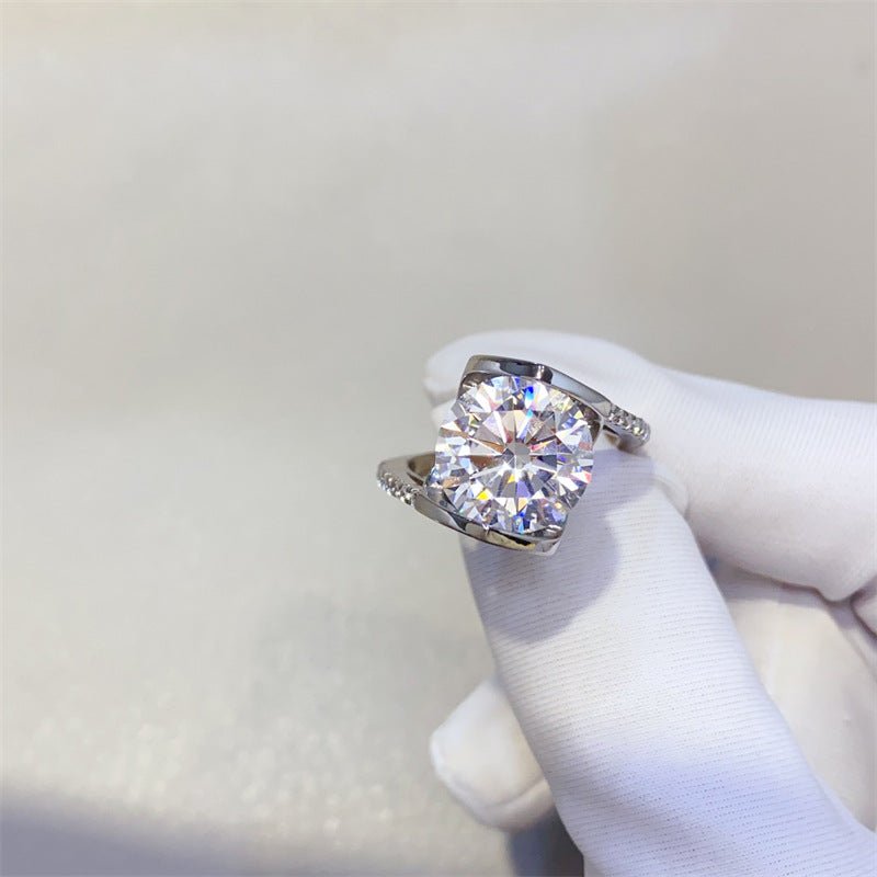 5 Carat VVS Moissanite Ring for Women, Cushion Cut Engagement Ring with Pavé Band – view 4