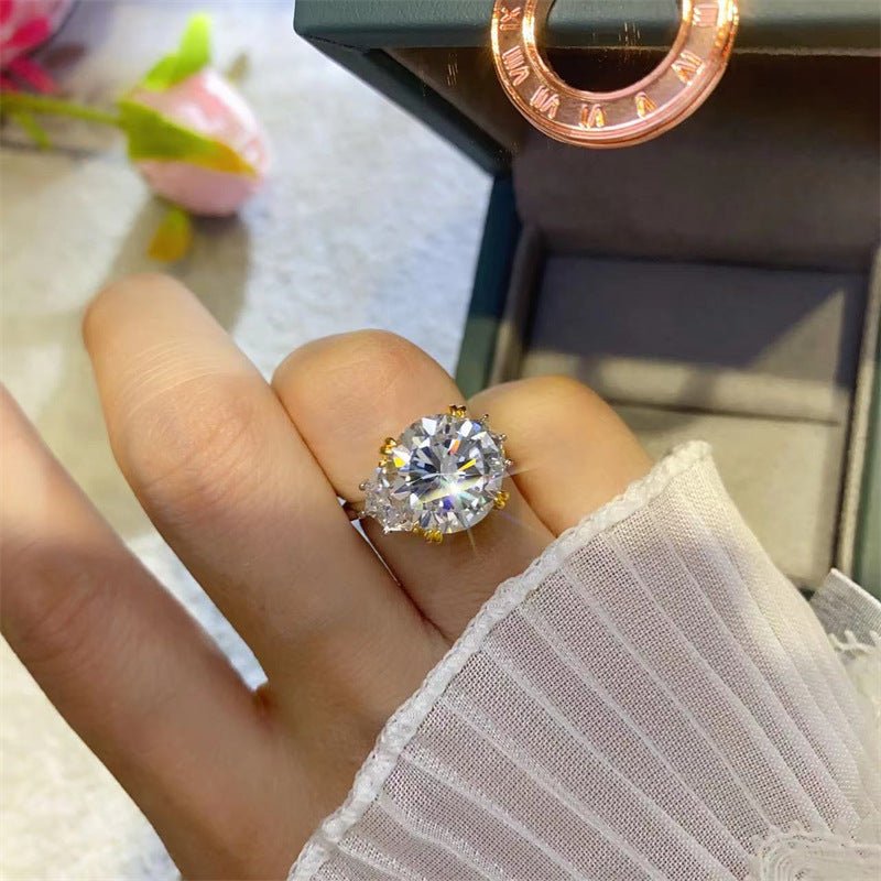 5 Carat Moissanite Ring for Women, Floral Round Cut Engagement Ring, Size 9-19 – view 4