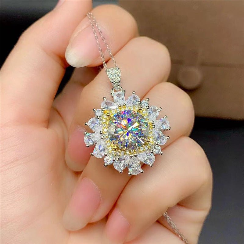 5 Carat Moissanite Pendant Necklace, VVS1 925 Silver Sparkle Pendant – view 4