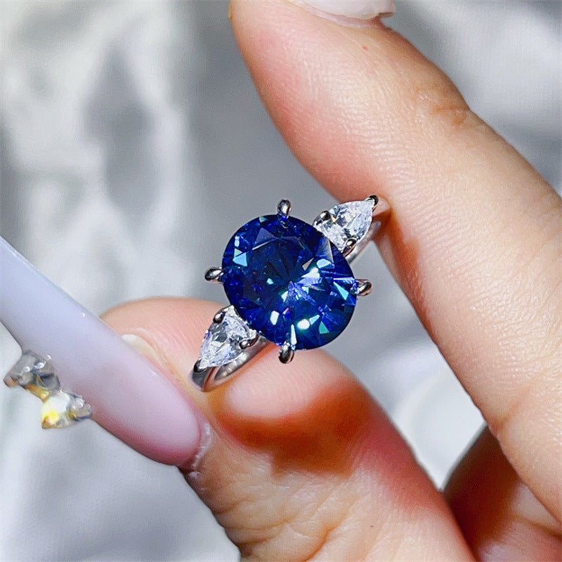 3 Carat Oval Moissanite Ring for Women with Pear Accent Stones – view 4
